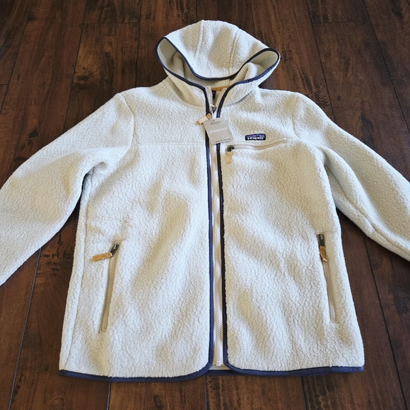 Patagonia Women's Retro Pile Fleece Warm Zipper Pockets Hoody Size Large - Picture 6 of 12